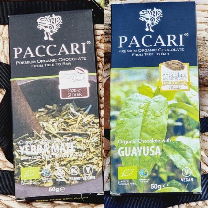  Paccari: chocolat  bio yerba maté et Chocolat Guayusa,100g