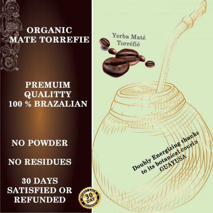 Maté Torréfié Bio saveur caramélisé , cacao 100g