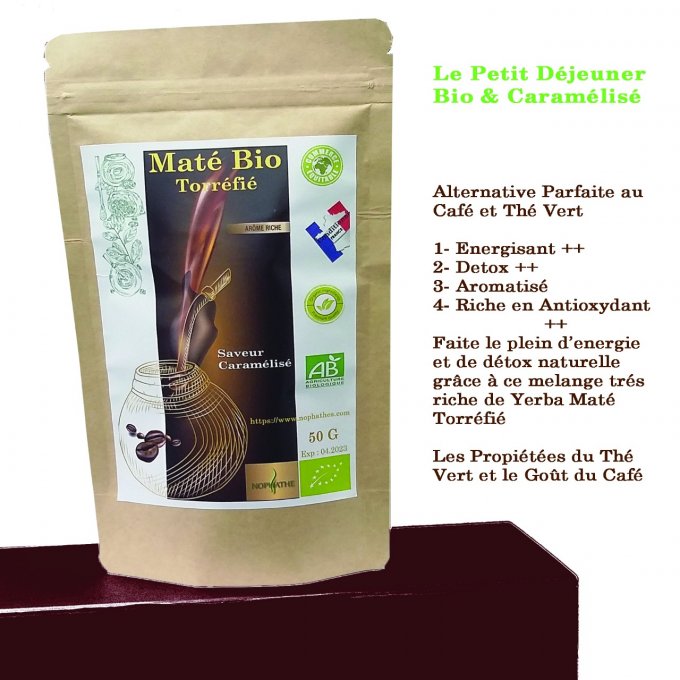 Maté Torréfié Bio saveur caramélisé , cacao 100g